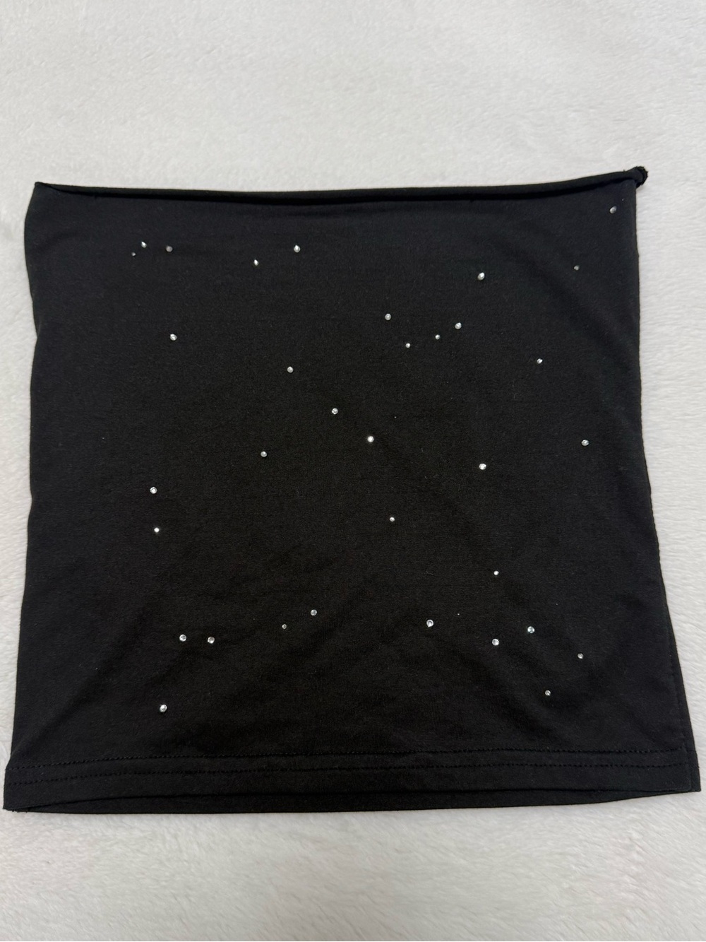 Black Embellished Tube Top UPCYCLED Size XS/S